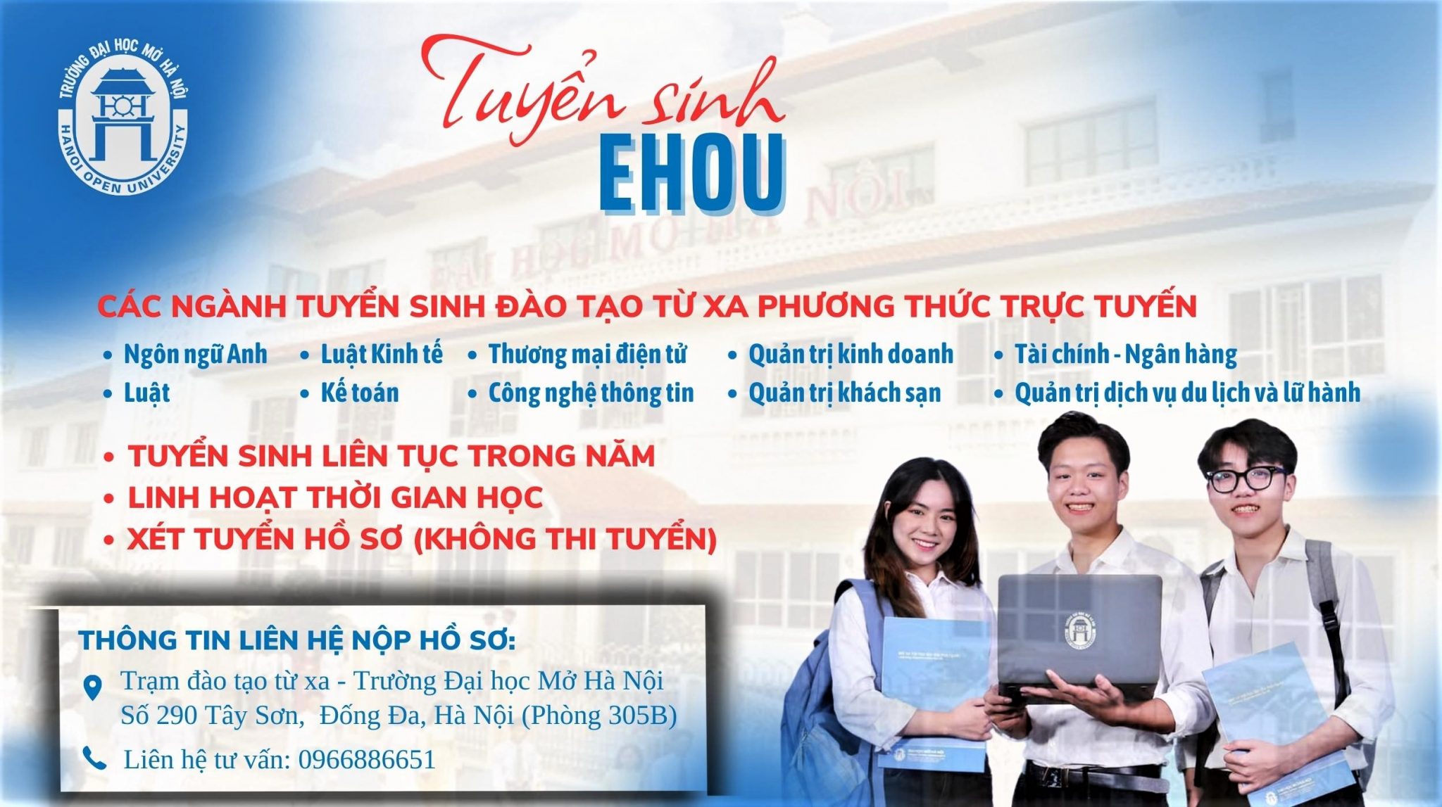 Trường Đại học Mở Hà Nội – Thông báo tuyển sinh Đại học từ xa năm 2023 ...